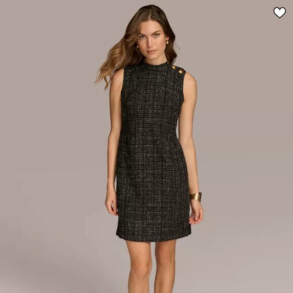 Donna Karan New York Women's Mock-Neck Sleeveless Sheath Dress - Picture 2 of 8
